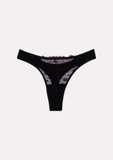 Jadea 6523 perizoma in pizzo floreale colore nero serie Venere