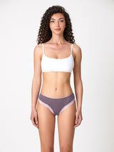 Jadea 6530 slip donna in cotone a costine con pizzo crepuscolo serie nebula