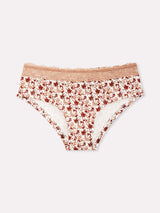 Jadea 6533 slip midi donna in cotone a fiori con pizzo cameo serie aurea