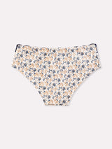 Jadea 6533 slip midi donna in cotone a fiori con pizzo indaco serie aurea