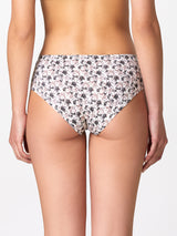 Jadea 6533 slip midi donna in cotone a fiori con pizzo nero serie aurea