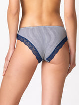 Jadea 6536 slip donna cotone elasticizzato fantasia vichi blu serie vega