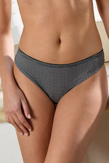 Jadea 6536 slip donna cotone elasticizzato fantasia vichi nero serie vega