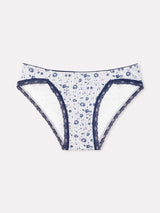 Jadea 6539 slip donna cotone elasticizzato a fiori blu serie celestia