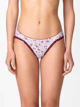 Jadea 6539 slip donna cotone elasticizzato a fiori vino serie celestia