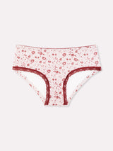 Jadea 6540 slip donna midi cotone elasticizzato a fiori vino serie celestia