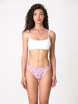 Jadea 6543 slip donna cotone fantasia floreale e pizzo oleandro serie eclissi