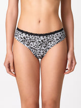 Jadea 6546 slip donna cotone fantasia maculata nero serie levante