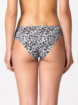 Jadea 6546 slip donna cotone fantasia maculata nero serie levante