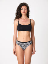 Jadea 6546 slip donna cotone fantasia maculata nero serie levante