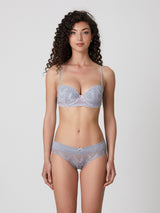 Jadea 6570 slip donna con pizzo trasparente grigio serie eterea