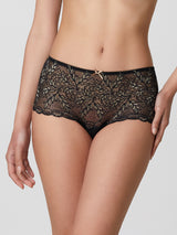 Jadea 6573 slip donna midi con pizzo trasparente nero serie eterea