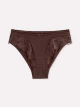 Jadea 6574 slip donna con ricami floreali uvetta serie rugiada