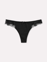 Jadea 6576 perizoma con ricami floreali nero serie rugiada