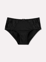 Jadea 6577 slip donna midi con ricami floreali nero serie rugiada