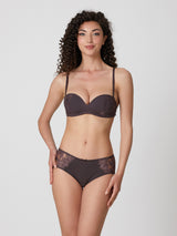 Jadea 6577 slip donna midi con ricami floreali uvetta serie rugiada