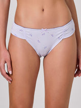 Jadea 6602 slip in cotone a costine con stampa floreale lavanda serie essenza