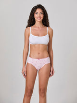 Jadea 6603 slip midi in cotone a costine stampa floreale confetto serie essenza