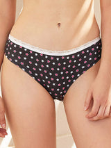 Jadea 6607 slip in cotone fantasia mista nero serie bacio