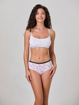 Jadea 6609 slip midi in cotone fantasia mista bianco serie bacio