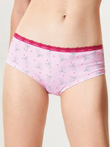 Jadea 6609 slip midi in cotone fantasia mista rosa serie bacio