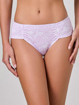 Jadea 6615 slip midi in cotone stampa effetto pizzo lavanda serie meraviglia
