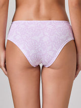 Jadea 6615 slip midi in cotone stampa effetto pizzo lavanda serie meraviglia
