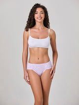 Jadea 6615 slip midi in cotone stampa effetto pizzo lavanda serie meraviglia