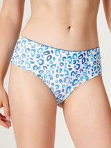Jadea 6621 slip midi in cotone fantasia maculata bluette serie magia