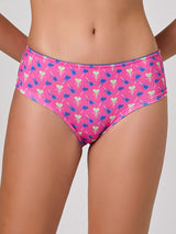 Jadea 6627 slip midi in cotone a fantasia mista fucsia serie abbraccio