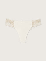 Jadea 6638 perizoma in cotone e pizzo trasparente latte serie alma