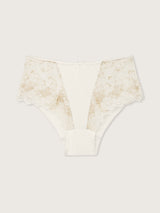Jadea 6639 slip midi in cotone e pizzo trasparente latte serie alma