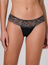 Jadea 6644 slip in cotone e pizzo floreale nero serie clio
