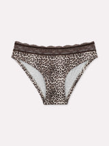 Jadea 6663 slip in cotone elasticizzato con stampa animalier nocciola