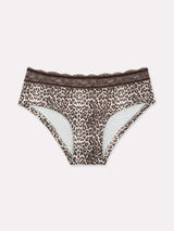 Jadea 6665 midi in cotone elasticizzato con stampa animalier nocciola