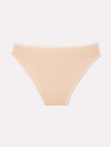 Slip vita bassa in cotone bielastico (3 pezzi) cipria