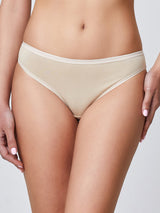 Slip vita bassa in cotone bielastico (3 pezzi) cipria