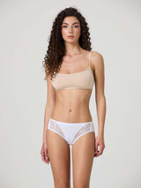 Slip in cotone bielastico e pizzo (3 pezzi)