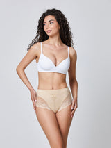 Midi in cotone modal e pizzo cipria