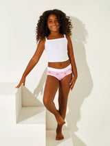 Jadea 812 slip bimba fascia alta cotone elasticizzato fantasia bambolina rosa