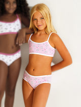 Coordinato bambina fantasia animaletti con brassiere