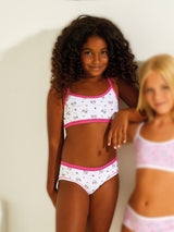 Coordinato bambina fantasia animaletti con brassiere