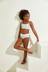 Jadea 827 coordinato bimba in cotone con brassiere fantasia limoni