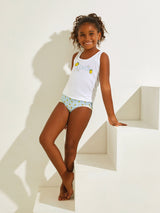 Jadea 833 coordinato bimba in cotone con canotta e slip fantasia limoni