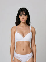 Jadea Reggiseno Abbraccio senza ferretto con leggera imbottitura bianco
