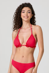 Jadea JB001 triangolo bikini con rouches corallo