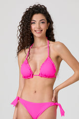 Jadea JB001 triangolo bikini con rouches fucsia fluo