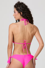 Jadea JB001 triangolo bikini con rouches fucsia fluo