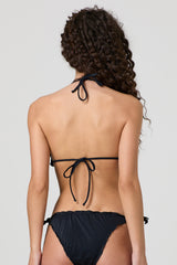 Jadea JB001 triangolo bikini con rouches nero