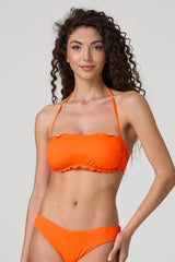Jadea JB002 fascia bikini con rouches arancio fluo